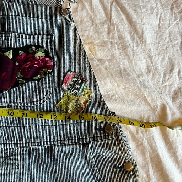 Floral Patchwork Upcycled Jean Jumpsuit - Picture 7 of 10